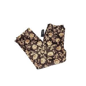 NWT Jones New York Signature Women's Boho Floral Pants 8 Cottage Core Coquette